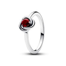 Cargar imagen en el visor de la galería, Anello Cerchio Eterno Rosso Scuro Gennaio