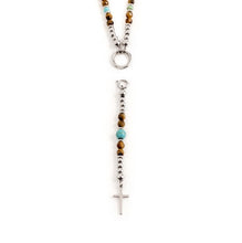 Carica l'immagine nel visualizzatore di Gallery, Collana da uomo in acciaio con occhio di tigre Marlù 1CO0001