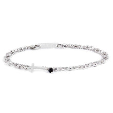 Carica l'immagine nel visualizzatore di Gallery, Bracciale da donna in acciaio rosario con croce Marlù 33BR0002