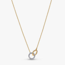 Cargar imagen en el visor de la galería, Collana Cerchi Intrecciati Sfere e Pavé