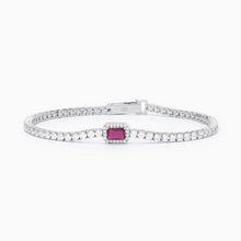 Load image into Gallery viewer, Bracciale tennis da donna in argento con rubino sintetico COOL OR RÉTRO? Mabina 533741