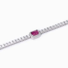 Load image into Gallery viewer, Bracciale tennis da donna in argento con rubino sintetico COOL OR RÉTRO? Mabina 533741