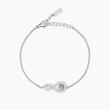 Carica l'immagine nel visualizzatore di Gallery, Bracciale da donna in argento rodiato con catena forzatina e infinito ENDLESS Mabina 533828