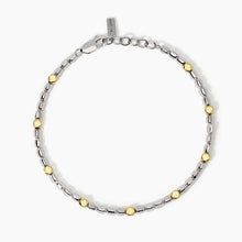 Carica l'immagine nel visualizzatore di Gallery, Bracciale da uomo regolabile con elementi placcati oro Mabina 534003
