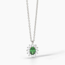 Carica l'immagine nel visualizzatore di Gallery, Girocollo in argento con smeraldo sintetico COOL OR RÉTRO? Mabina 553645