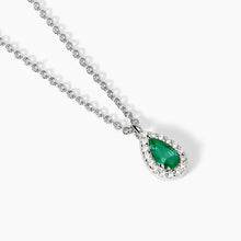 Carica l'immagine nel visualizzatore di Gallery, Collana da donna in argento con smeraldo sintetico e zirconi COOL OR RÉTRO? Mabina 553663