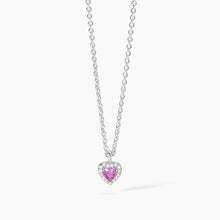 Carica l'immagine nel visualizzatore di Gallery, Collana da donna in argento con tormalina sintetica a forma di cuore LOVE AFFAIR Mabina 553668