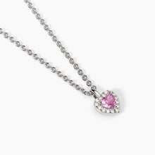 Carica l'immagine nel visualizzatore di Gallery, Collana da donna in argento con tormalina sintetica a forma di cuore LOVE AFFAIR Mabina 553668