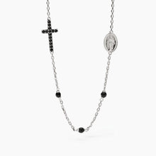 Carica l'immagine nel visualizzatore di Gallery, Collana da uomo in argento con croce e Madonnina Mystical Mabina 553680