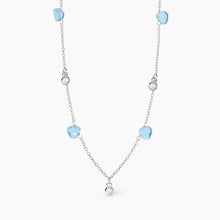 Load image into Gallery viewer, Collana da donna con pendenti in glass azzurro BEAUTY CODE Mabina 553710