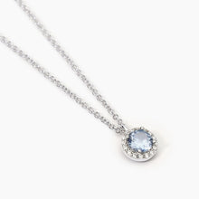 Carica l'immagine nel visualizzatore di Gallery, Collana da donna con ciondolo acquamarina sintetica REVIVAL Mabina 553714