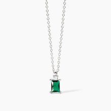 Cargar imagen en el visor de la galería, Collana da donna in argento con smeraldo sintetico Battito Mabina 553734