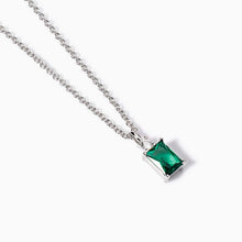 Cargar imagen en el visor de la galería, Collana da donna in argento con smeraldo sintetico Battito Mabina 553734