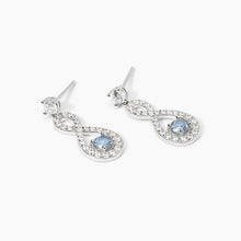 Carica l'immagine nel visualizzatore di Gallery, Orecchini da donna in argento con infinito e acquamarina ENDLESS Mabina 563746