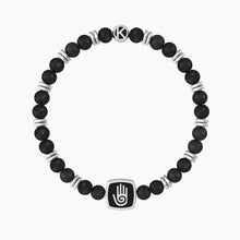 Carica l'immagine nel visualizzatore di Gallery, Bracciale elastico da uomo in pietra lavica Kidult 732123