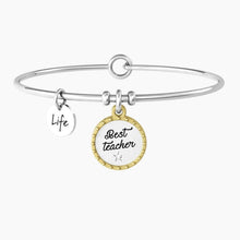 Carica l'immagine nel visualizzatore di Gallery, Bracciale rigido da donna maestra con ciondolo Best Teacher Kidult 732135