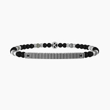 Load image into Gallery viewer, Men's Bracelet With Black Agate And Rectangular Plate Kidult 732186