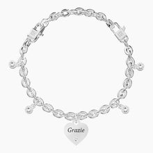 Carica l'immagine nel visualizzatore di Gallery, Bracciale regolabile da donna con cuore e cristalli Love Kidult 732279