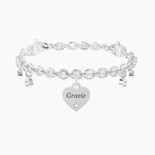 Carica l'immagine nel visualizzatore di Gallery, Bracciale regolabile da donna con cuore e cristalli Love Kidult 732279