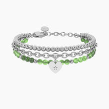 Cargar imagen en el visor de la galería, Bracciale in giada verde con cuore Kidult Amicizia 732321