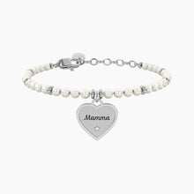 Carica l'immagine nel visualizzatore di Gallery, Bracciale con perle e ciondolo cuore per mamma Kidult Family 732340