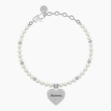 Carica l'immagine nel visualizzatore di Gallery, Bracciale con perle e ciondolo cuore per mamma Kidult Family 732340