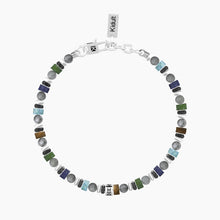 Carica l'immagine nel visualizzatore di Gallery, Braccialeda uomo in acciaio con pietre multicolor Kidult 732374