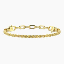 Cargar imagen en el visor de la galería, Bracciale da donna componibile in acciaio dorato con catena corda KIdult 732381