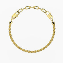 Cargar imagen en el visor de la galería, Bracciale da donna componibile in acciaio dorato con catena corda KIdult 732381