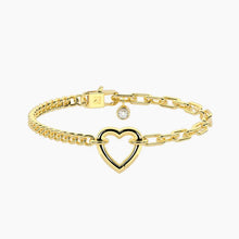 Cargar imagen en el visor de la galería, Bracciale da donna in acciaio con catena a maglie DUETTO Kidult 732408