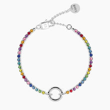 Cargar imagen en el visor de la galería, Bracciale da donna in acciaio con cristallo multicolore DUETTO Kidult 732410