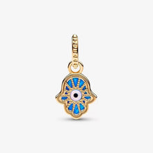 Load image into Gallery viewer, Charm Pendente Mano di Fatima Opale Blu