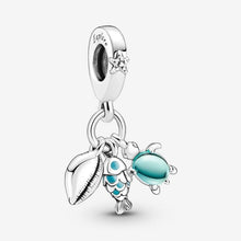 Cargar imagen en el visor de la galería, Charm Pendente Pesciolino, Tartaruga Marina e Conchiglia