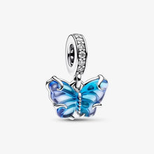 Cargar imagen en el visor de la galería, Charm Pendente Farfalla Vetro di Murano Blu