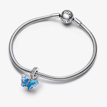 Cargar imagen en el visor de la galería, Charm Pendente Farfalla Vetro di Murano Blu