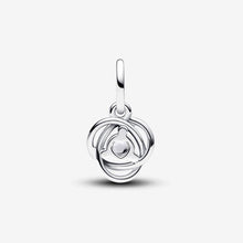 Load image into Gallery viewer, Charm Pendente Cerchio Eterno Bianco Aprile