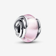 Cargar imagen en el visor de la galería, Charm Vetro di Murano Rosa e Cerchi