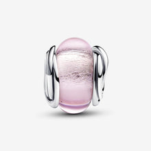 Cargar imagen en el visor de la galería, Charm Vetro di Murano Rosa e Cerchi
