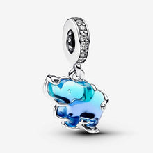 Load image into Gallery viewer, Charm Pendente Elefante Vetro di Murano Blu