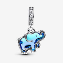 Load image into Gallery viewer, Charm Pendente Elefante Vetro di Murano Blu