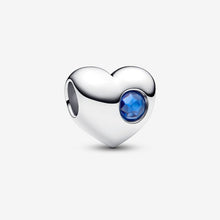 Load image into Gallery viewer, Charm Cuore con Pietra Blu Settembre da Incidere
