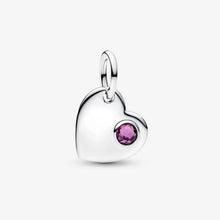 Carica l'immagine nel visualizzatore di Gallery, Charm Pendente Cuore con Pietra Viola Febbraio
