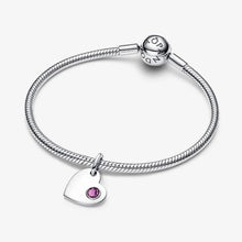 Carica l'immagine nel visualizzatore di Gallery, Charm Pendente Cuore con Pietra Viola Febbraio
