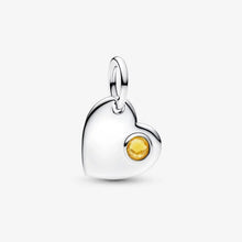 Carica l'immagine nel visualizzatore di Gallery, Charm Pendente Cuore con Pietra Miele