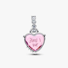 Load image into Gallery viewer, Charm Pendente Cuore Rosa Ti Voglio Bene Mamma