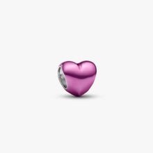 Load image into Gallery viewer, Mini Charm Cuore effetto metallico rosa