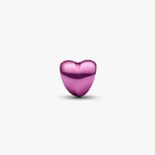 Cargar imagen en el visor de la galería, Mini Charm Cuore effetto metallico rosa