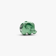 Cargar imagen en el visor de la galería, Mini Charm Elefante effetto metallico verde