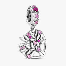 Load image into Gallery viewer, Charm pendente a cuore rosa Albero della famiglia