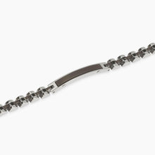 Carica l'immagine nel visualizzatore di Gallery, Bracciale da uomo in acciaio con piastra e inserti in gunmetal Style 18 Kidult 831115